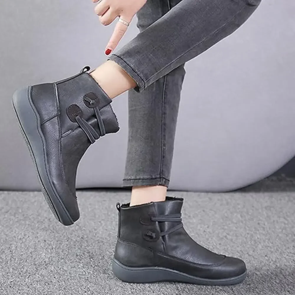 Women Ankle Boots Low Heel Slip on Comfortable Booties Black Size 9.5US /41CN
